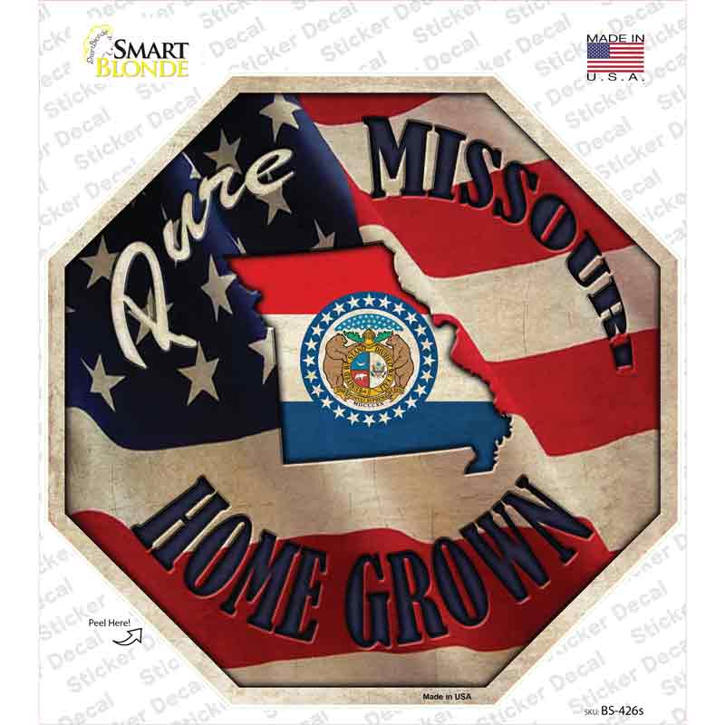 Missouri Home Grown Novelty Octagon Sticker Decal Small