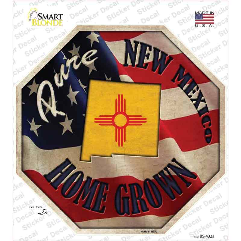 New Mexico Home Grown Novelty Octagon Sticker Decal Small