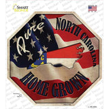 North Carolina Home Grown Novelty Octagon Sticker Decal Small