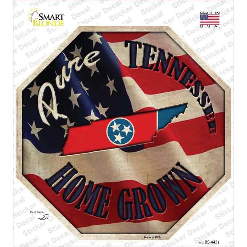 Tennessee Home Grown Novelty Octagon Sticker Decal Small