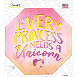 Every Princess Needs A Uniorn Novelty Octagon Sticker Decal Small