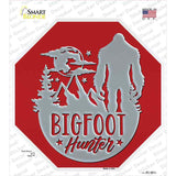 Bigfoot Hunter Red Novelty Octagon Sticker Decal Small