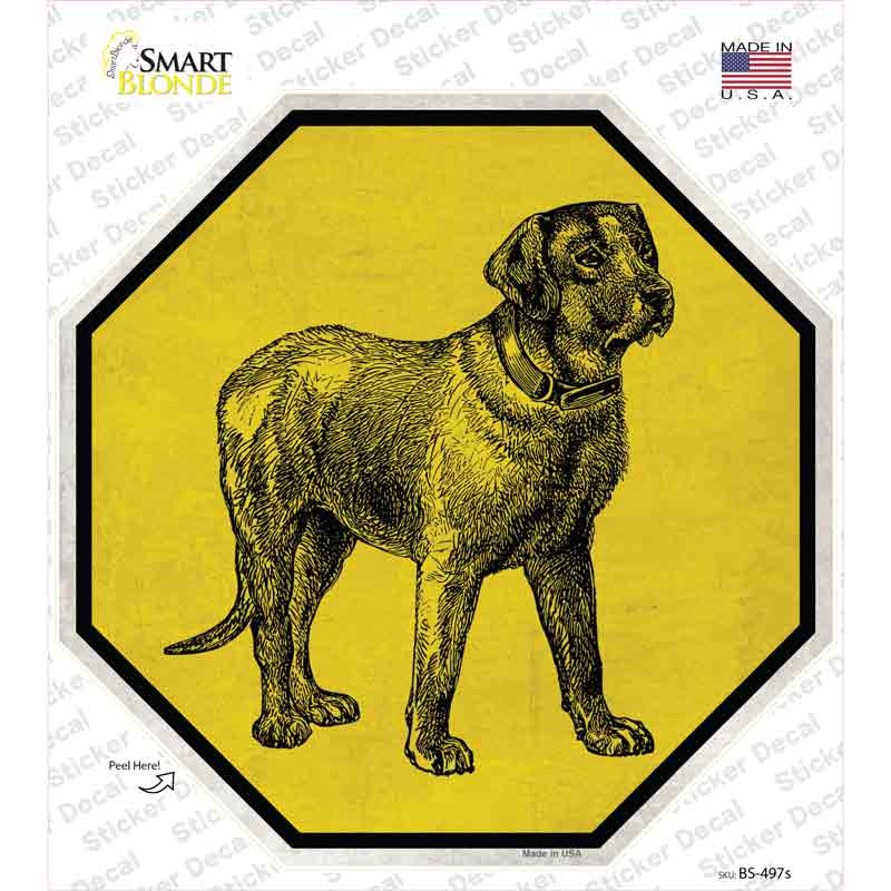 Labrador Retriever Dog Sketch Novelty Octagon Sticker Decal Small