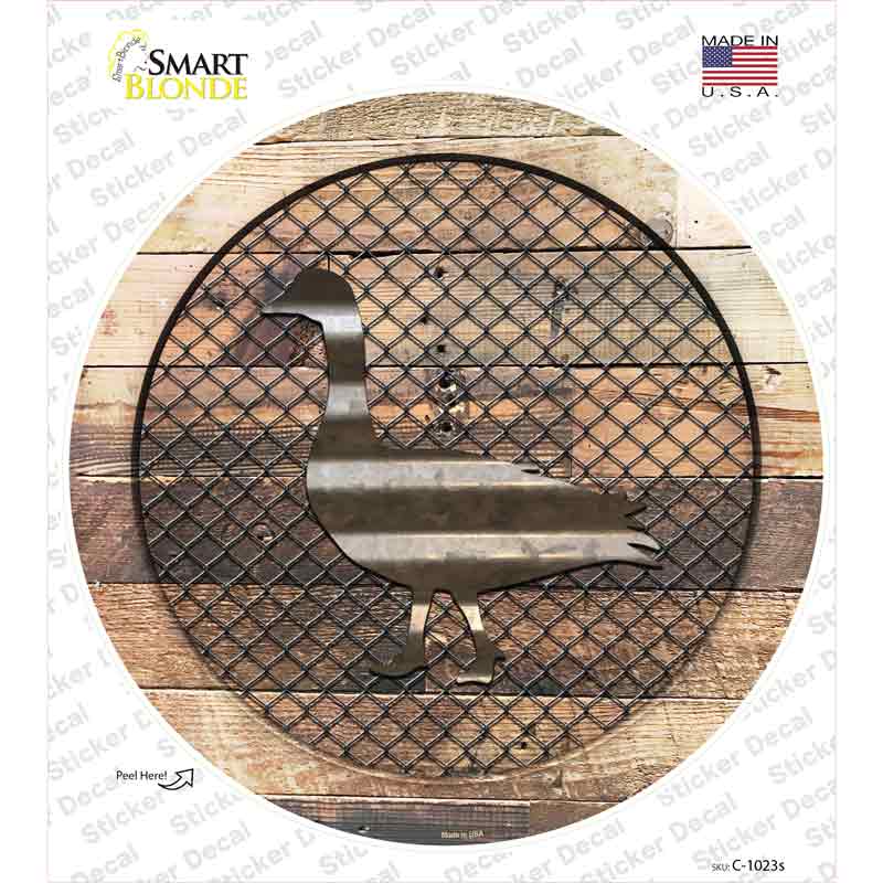 Duck on Wood Novelty Circle Sticker Decal Small