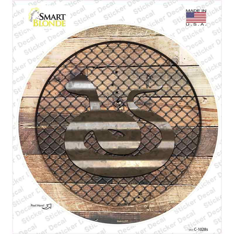 Snake on Wood Novelty Circle Sticker Decal Small