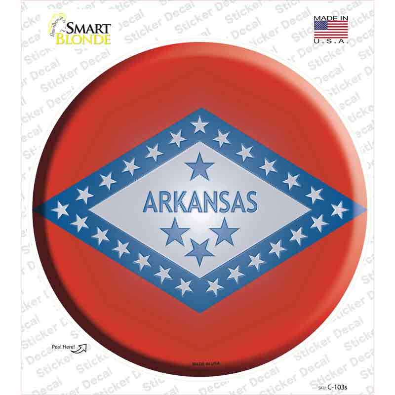 Arkansas State Flag Novelty Circle Sticker Decal Small