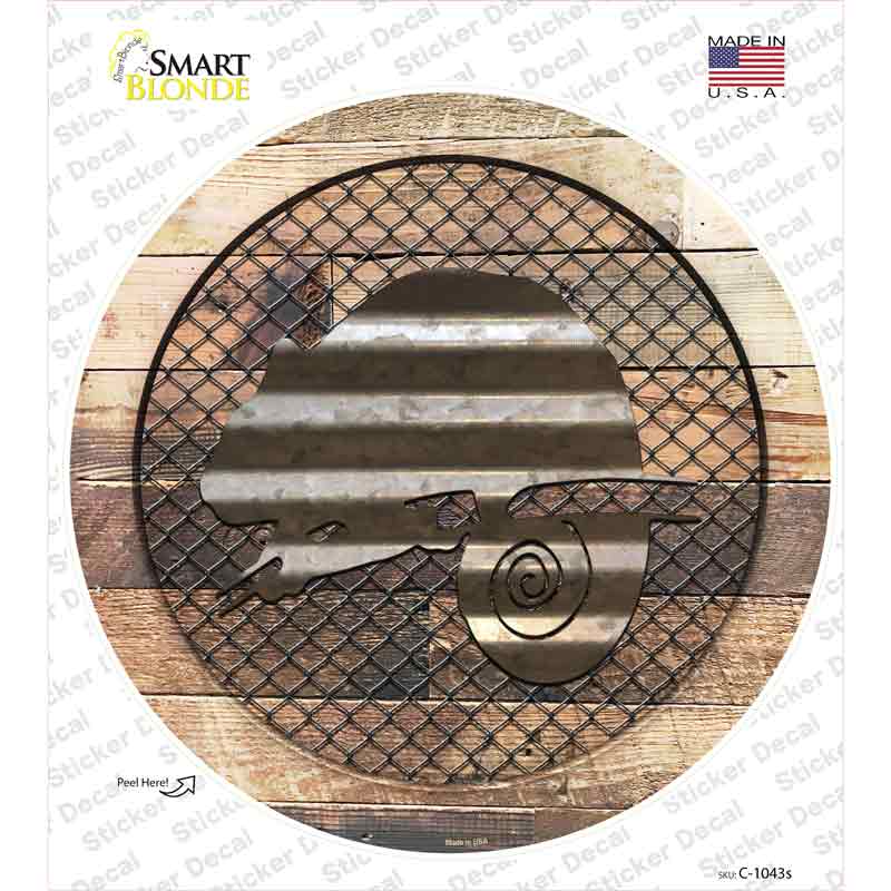 Chameleon on Wood Novelty Circle Sticker Decal