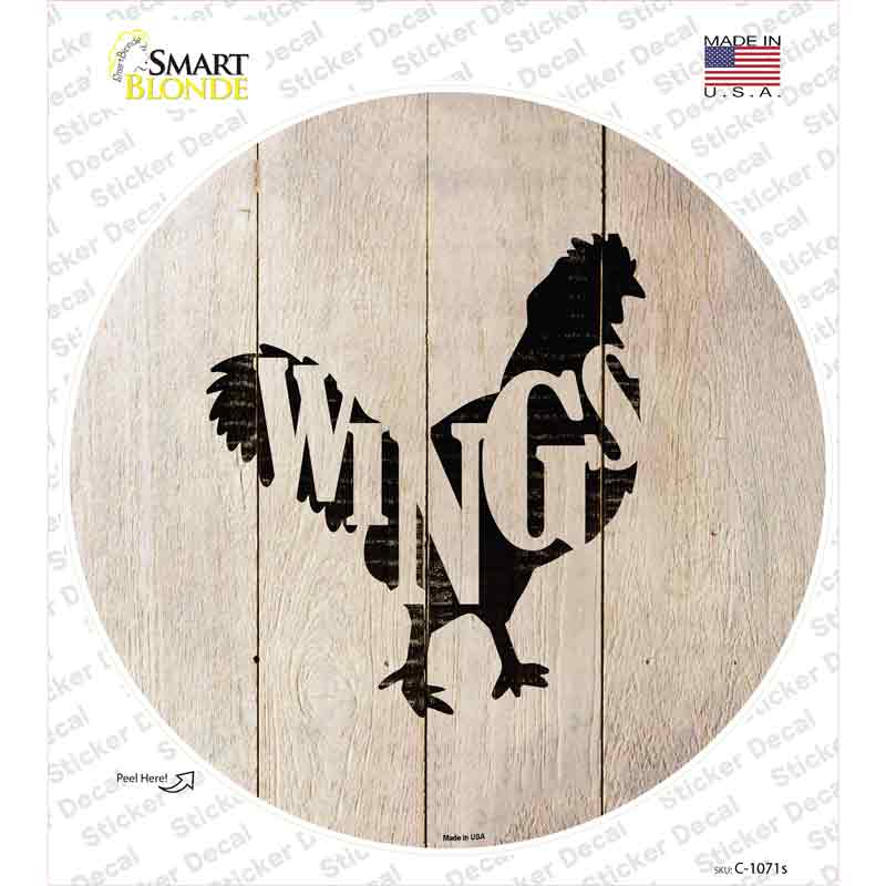 Chickens Make Wings Novelty Circle Sticker Decal Small