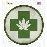 Cannabis Green Cross Novelty Circle Sticker Decal Small