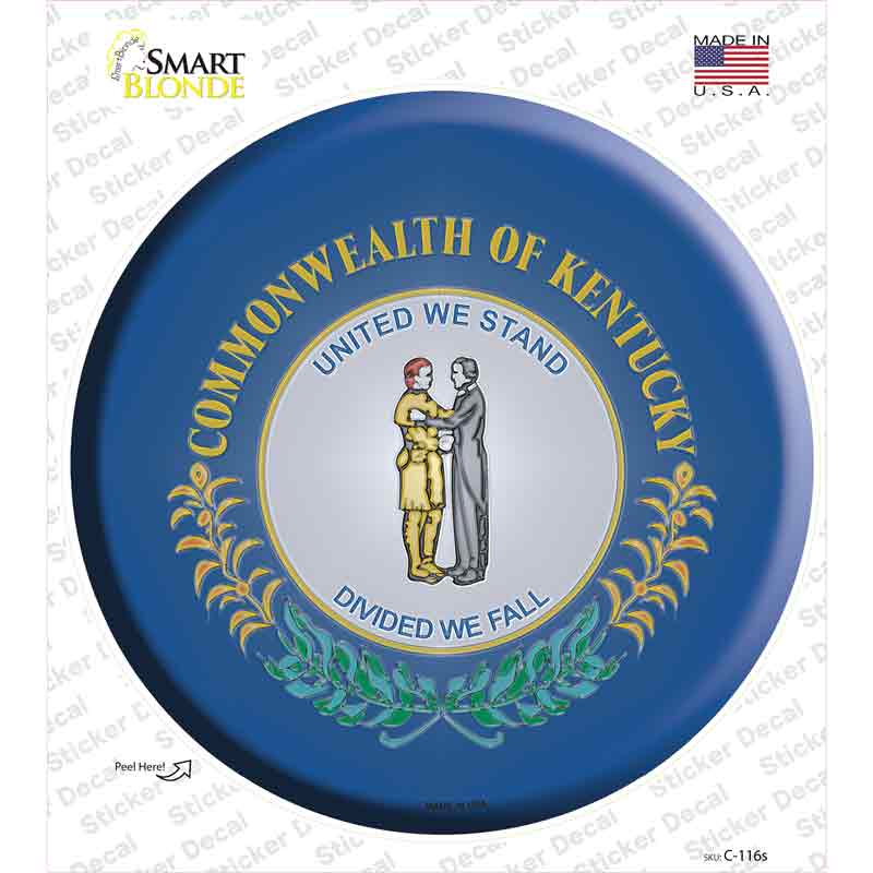 Kentucky State Flag Novelty Circle Sticker Decal Small