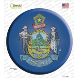 Maine State Flag Novelty Circle Sticker Decal Small