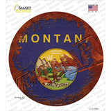 Montana Rusty Stamped Novelty Circle Sticker Decal Small