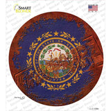 New Hampshire Rusty Stamped Novelty Circle Sticker Decal Small