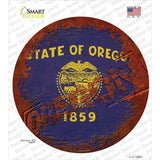 Oregon Rusty Stamped Novelty Circle Sticker Decal Small