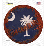 South Carolina Rusty Stamped Novelty Circle Sticker Decal Small