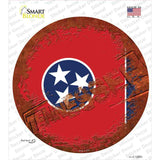 Tennessee Rusty Stamped Novelty Circle Sticker Decal Small