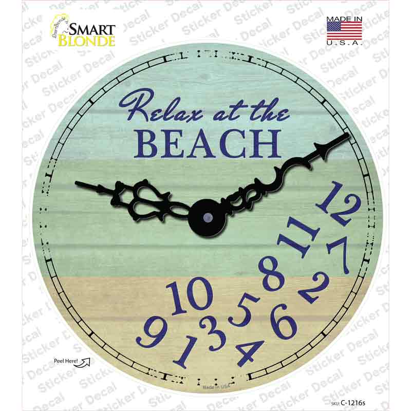 Relax At The Beach Novelty Circle Sticker Decal Small