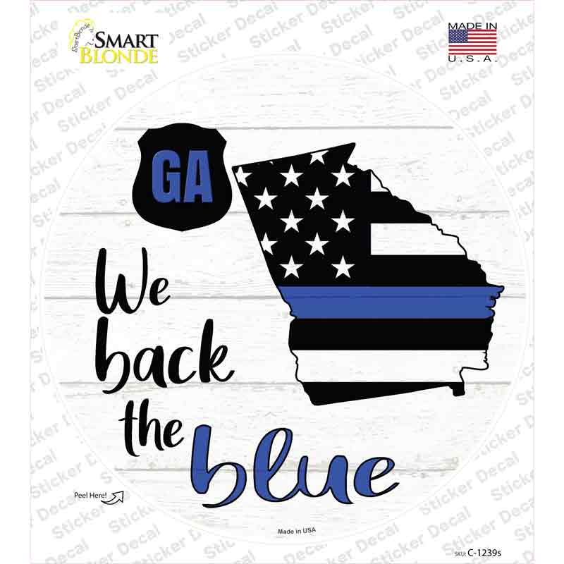 Georgia Back The Blue Novelty Circle Sticker Decal Small