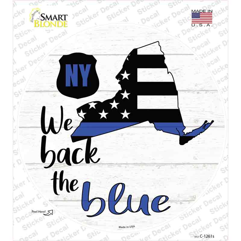 New York Back The Blue Novelty Circle Sticker Decal Small