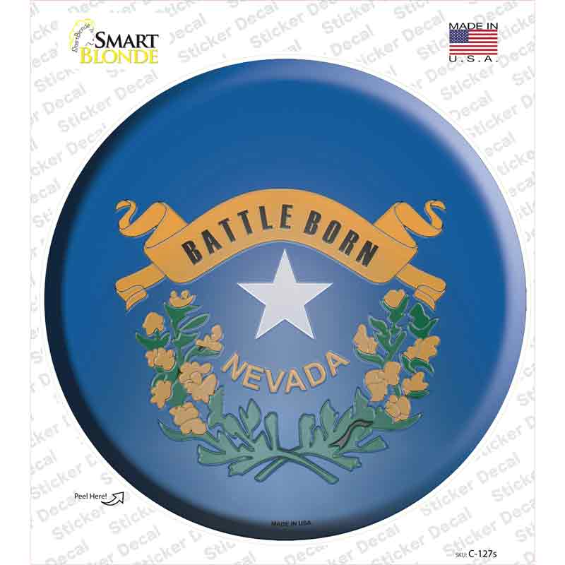 Nevada State Flag Novelty Circle Sticker Decal Small