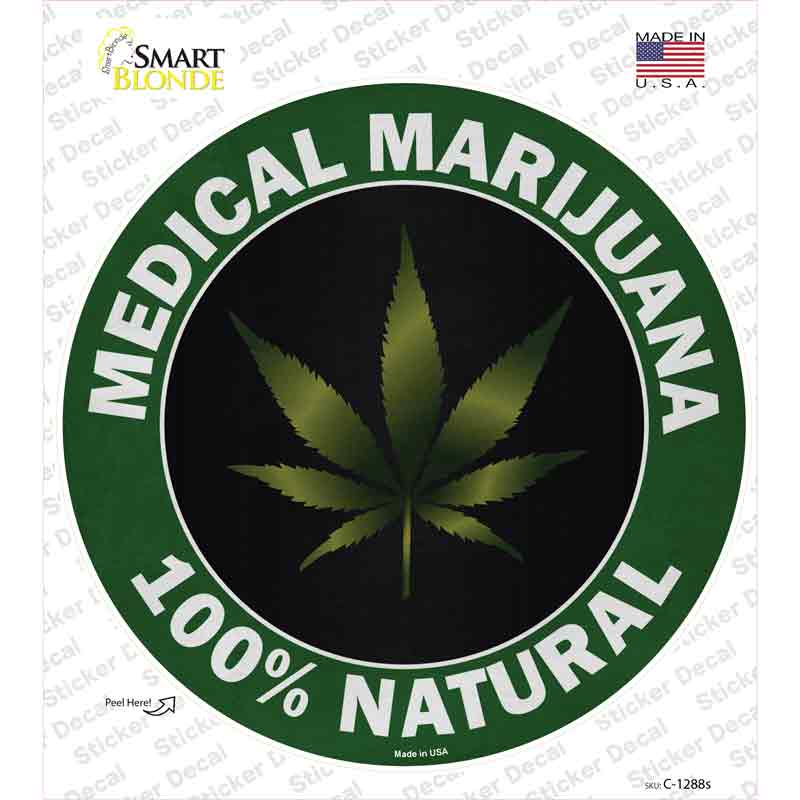 Medical Marijuana Novelty Circle Sticker Decal Small