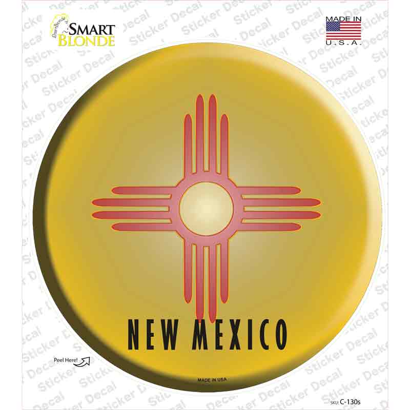 New Mexico State Flag Novelty Circle Sticker Decal Small