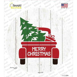 Christmas Tree In Truck Bed Novelty Circle Sticker Decal