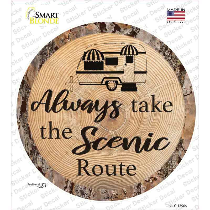 Scenic Route Novelty Circle Sticker Decal Small