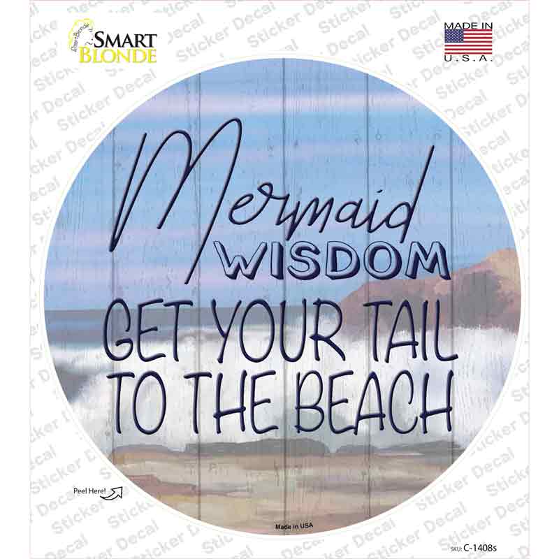 Mermaid Wisdom Novelty Circle Sticker Decal Small