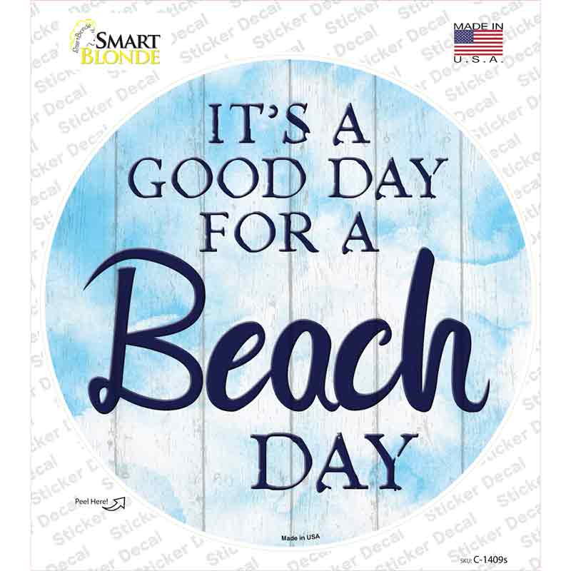 Beach Day Novelty Circle Sticker Decal Small