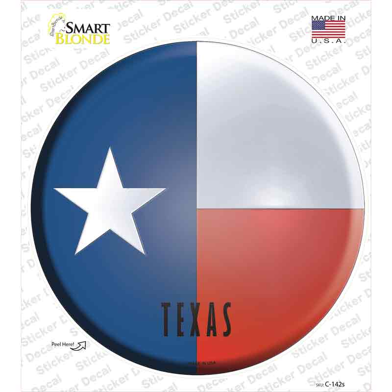 Texas State Flag Novelty Circle Sticker Decal Small