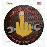 Flip Off Wrench Novelty Circle Sticker Decal Small