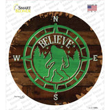 Sasquatch Compass Believe Novelty Circle Sticker Decal Small