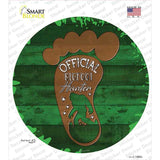 Bigfoot Hunter Footprint Novelty Circle Sticker Decal Small