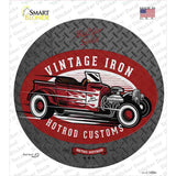 Vintage Iron Red Novelty Circle Sticker Decal