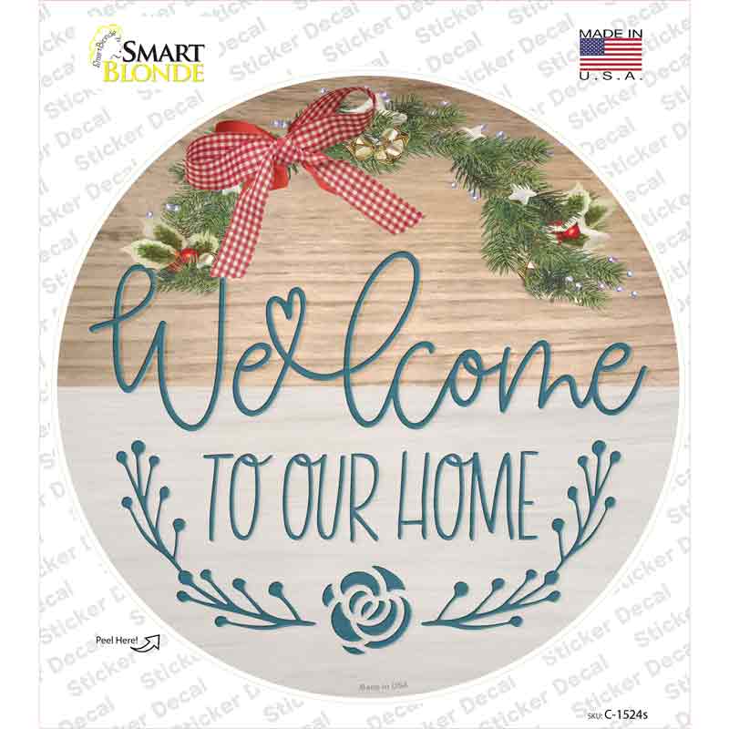 Our Home Wreath Novelty Circle Sticker Decal