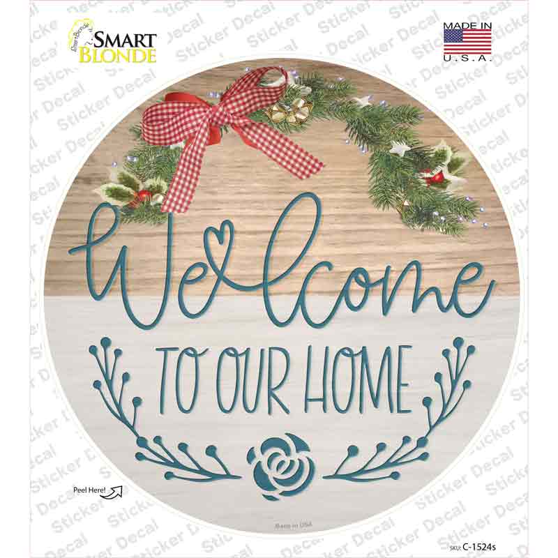 Our Home Wreath Novelty Circle Sticker Decal Small