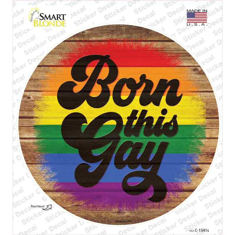 Born This Way Rainbow Novelty Circle Sticker Decal Small