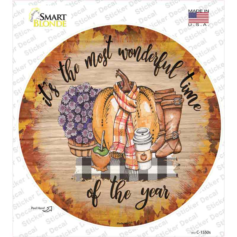 Wonderful Time Of Year Novelty Circle Sticker Decal Small