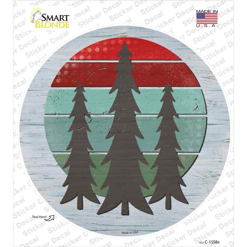 Three Trees Novelty Circle Sticker Decal Small