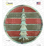 Tree Red and Green Novelty Circle Sticker Decal Small