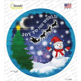 Joy to the World Snowman Novelty Circle Sticker Decal Small