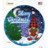 Merry Christmas Gnome Novelty Circle Sticker Decal Small