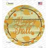 Happy Fall with Leaves Novelty Circle Sticker Decal Small