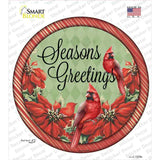 Seasons Greetings Cardinal Novelty Circle Sticker Decal Small