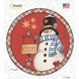 Welcome Snowman Novelty Circle Sticker Decal Small