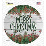 Merry Christmas Green Novelty Circle Sticker Decal