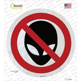 No Aliens Novelty Circle Sticker Decal Small