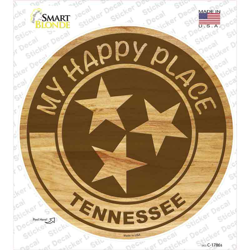 My Happy Place Tristar Tennessee Novelty Circle Sticker Decal Small