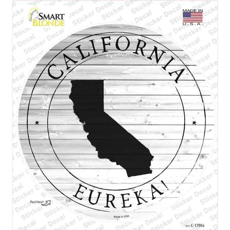 California Eureka Novelty Circle Sticker Decal Small